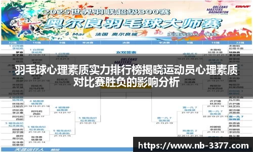 羽毛球心理素质实力排行榜揭晓运动员心理素质对比赛胜负的影响分析